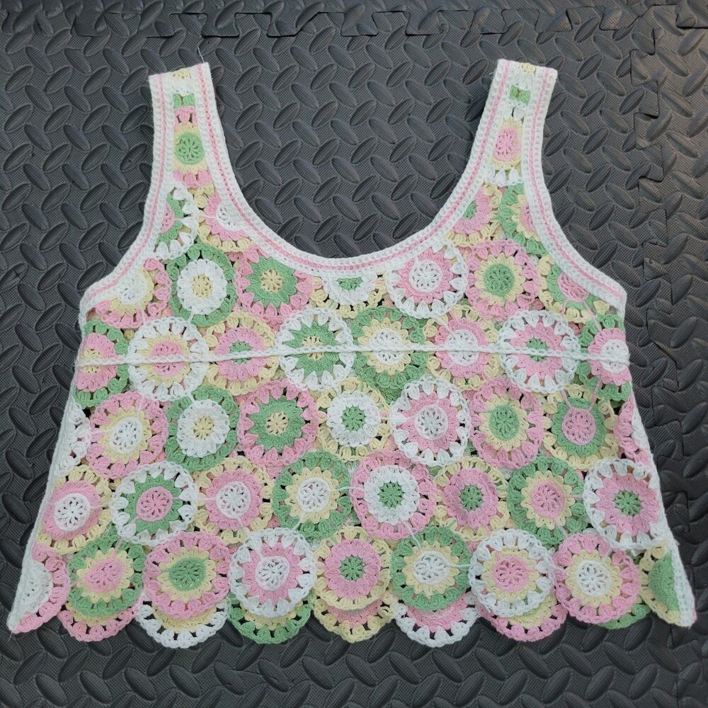 Julia by LoveJ Crochet Crop Top Coastal Grandma Cottagecore Fairycore Tank